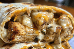Cheesy Garlic Chicken Wraps