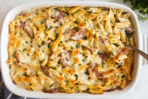 Cheesy Kielbasa Pasta Casserole