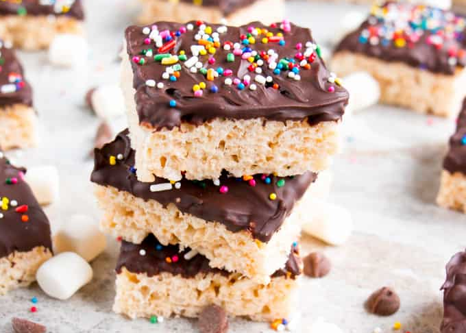 Chocolate Covered Rice Krispie Treats