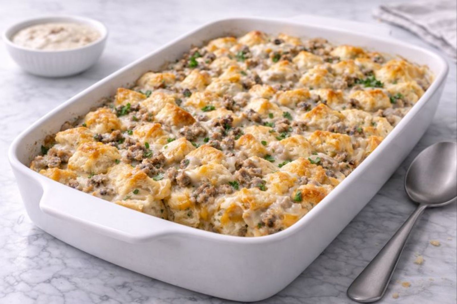 Biscuits And Gravy Breakfast Casserole