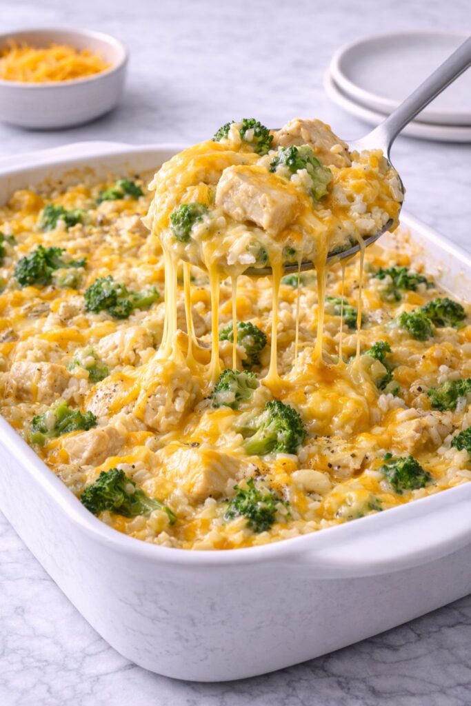 Cheesy Chicken Broccoli Rice Casserole