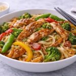 Chicken Teriyaki Stir Fry with Rice Noodles