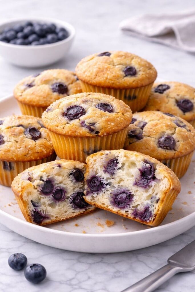 Cottage Cheese Blueberry Muffins