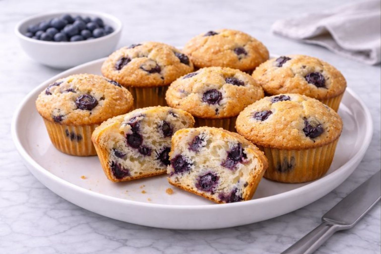 Cottage Cheese Blueberry Muffins
