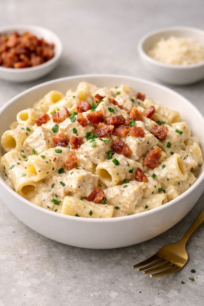 Creamy Chicken Bacon Ranch Pasta