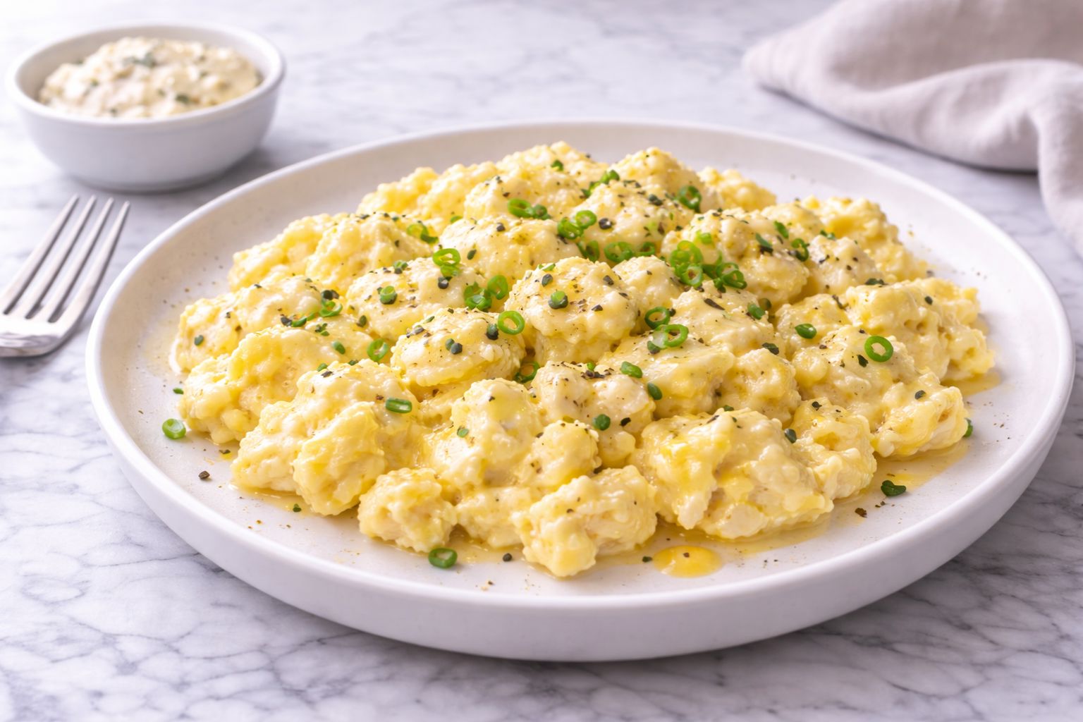 Creamy Cottage Cheese Scrambled Eggs
