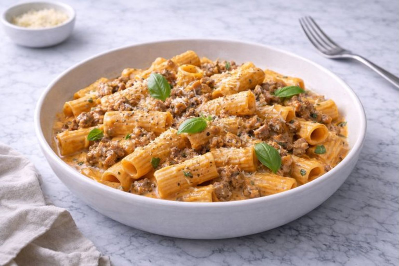 Creamy Sausage Rigatoni Pasta