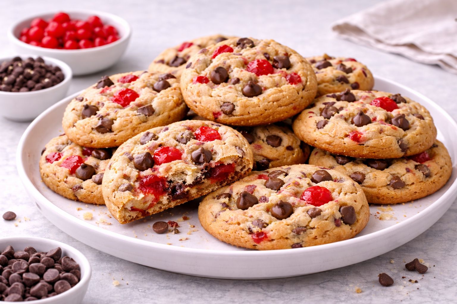 Maraschino Cherry Chocolate Chip Cookies