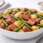 One Pot Smoked Sausage, Green Beans, and Potatoes