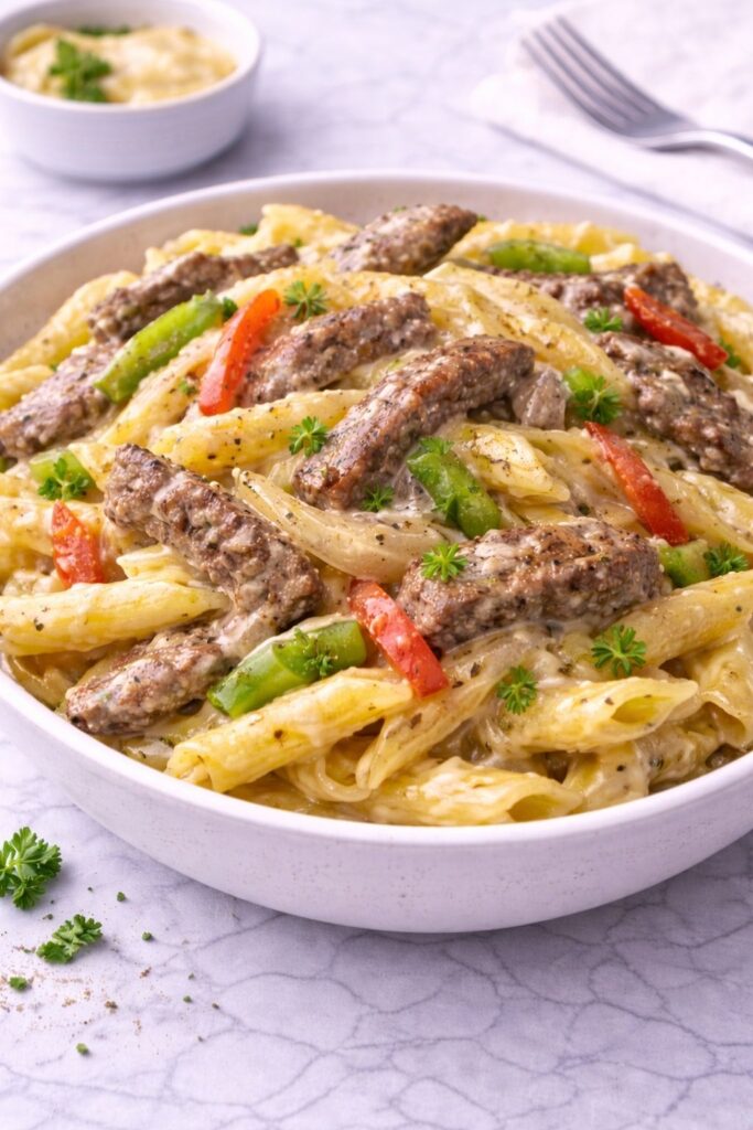 Philly Cheese Steak Pasta