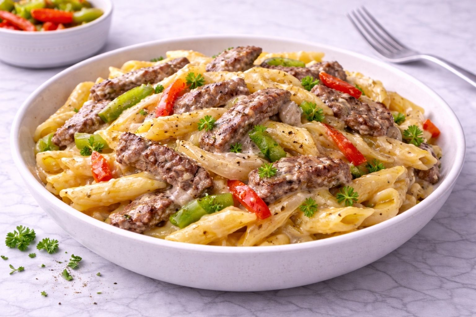 Philly Cheese Steak Pasta