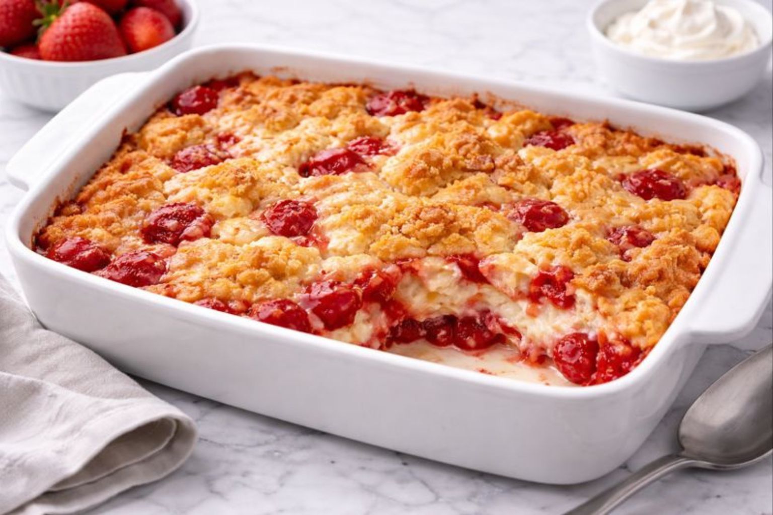Strawberry Cheesecake Dump Cake