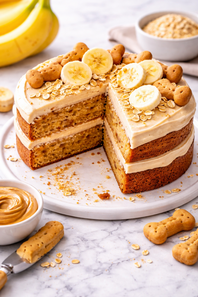 Peanut Butter Banana Dog Cake Recipe