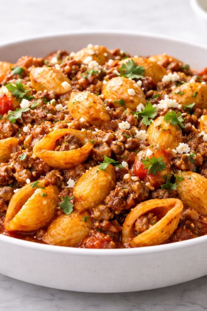 Conchitas Con Carne Recipe