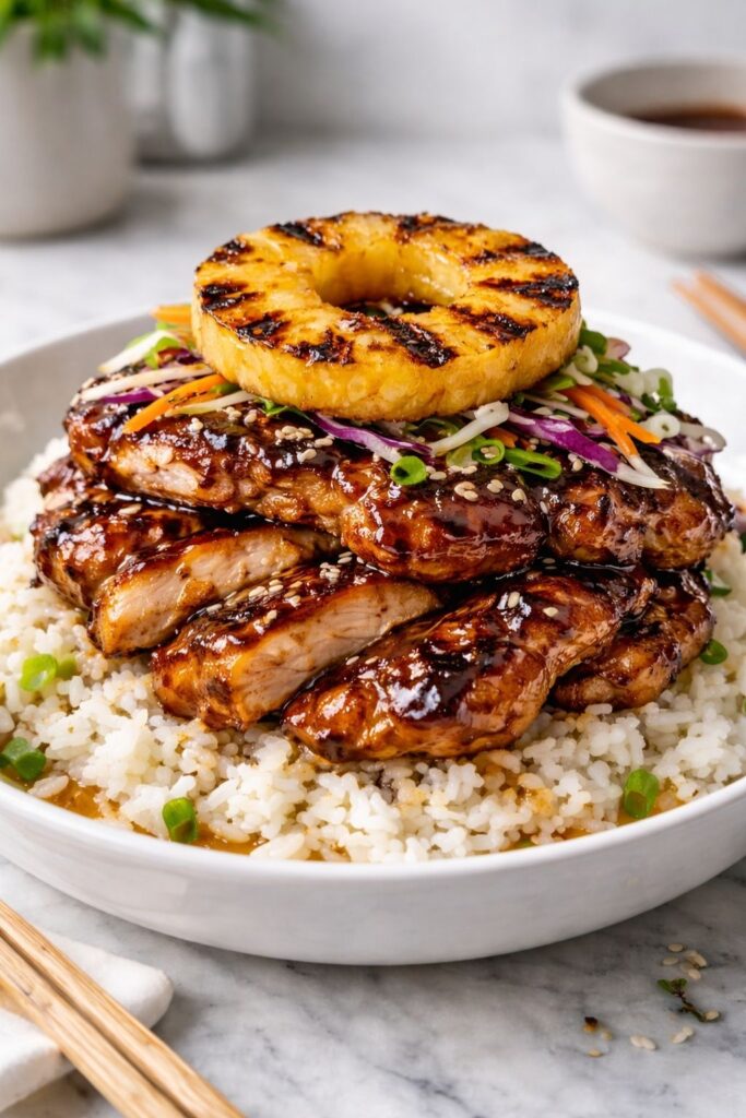 Hawaiian Huli Huli Chicken Stack