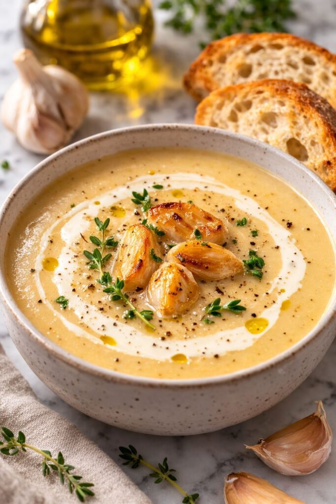 Roasted garlic soup recipe