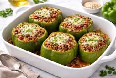 Stuffed Green Peppers With Ground Beef