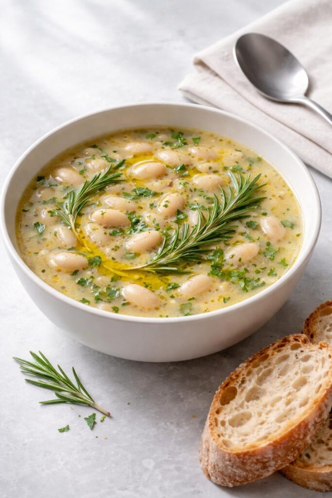 Cozy Rosemary and Garlic White Bean Soup