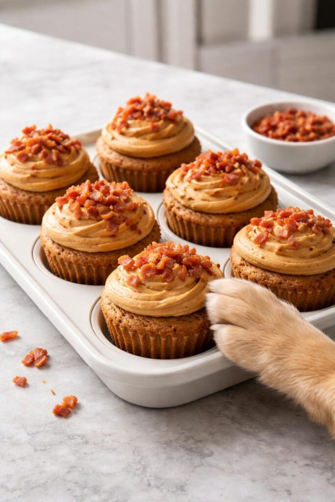 Bacon and Peanut Butter Cupcakes for Dogs Recipe