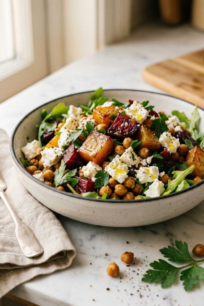 Chickpea Beet and Feta Salad Recipe