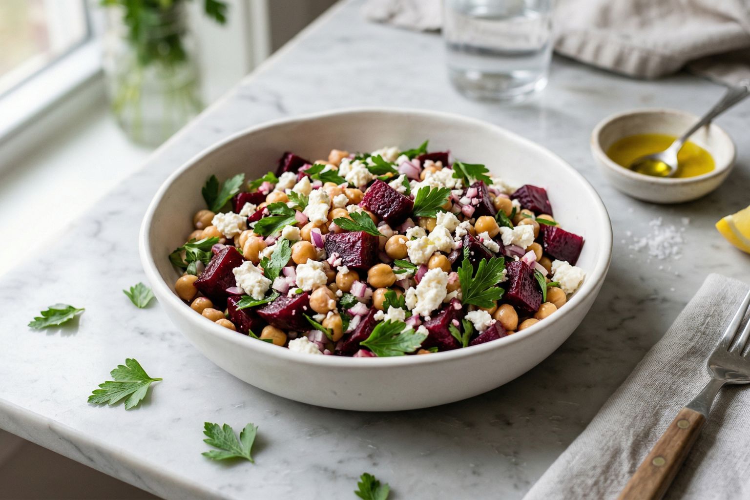 Chickpea Beet and Feta Salad Recipe