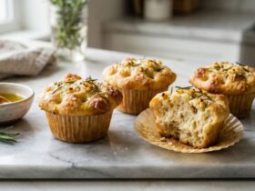 Golden Crust Garlic Rosemary Focaccia Muffins Recipe