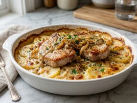 Smothered Pork Chop and Scalloped Potato Casserole
