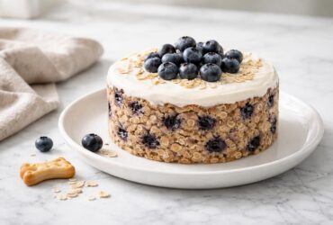 Blueberry Oats Birthday Cake for Dogs
