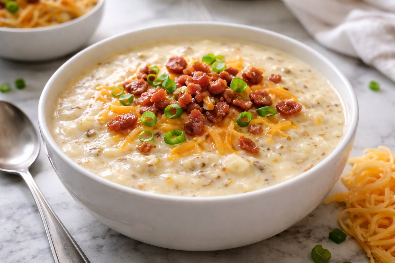Crockpot Potato Soup with Hash Browns