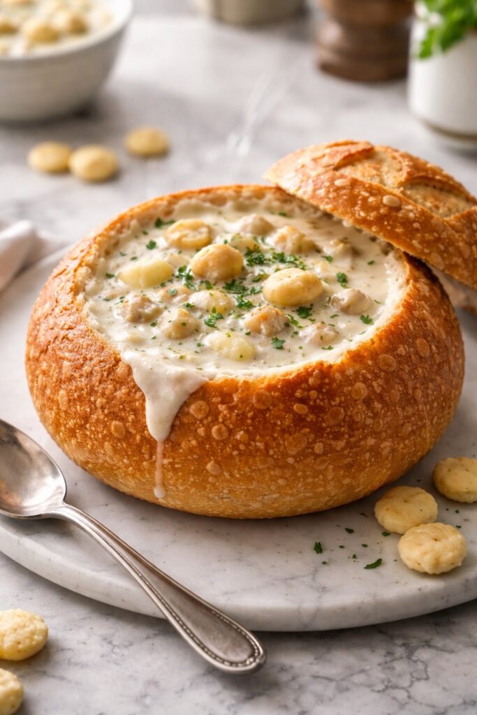 Clam Chowder Bread Bowl Recipe