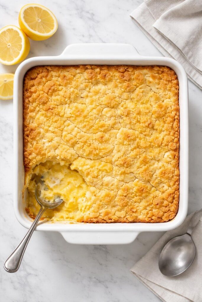 Lemon Dump Cake with Cream Cheese Recipe