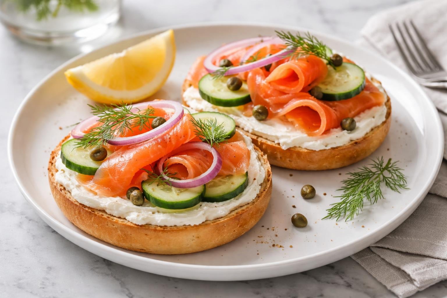 Bagels with Lox and Cream Cheese Recipe