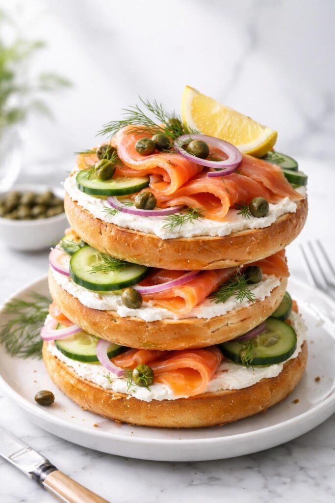 Bagels with Lox and Cream Cheese Recipe