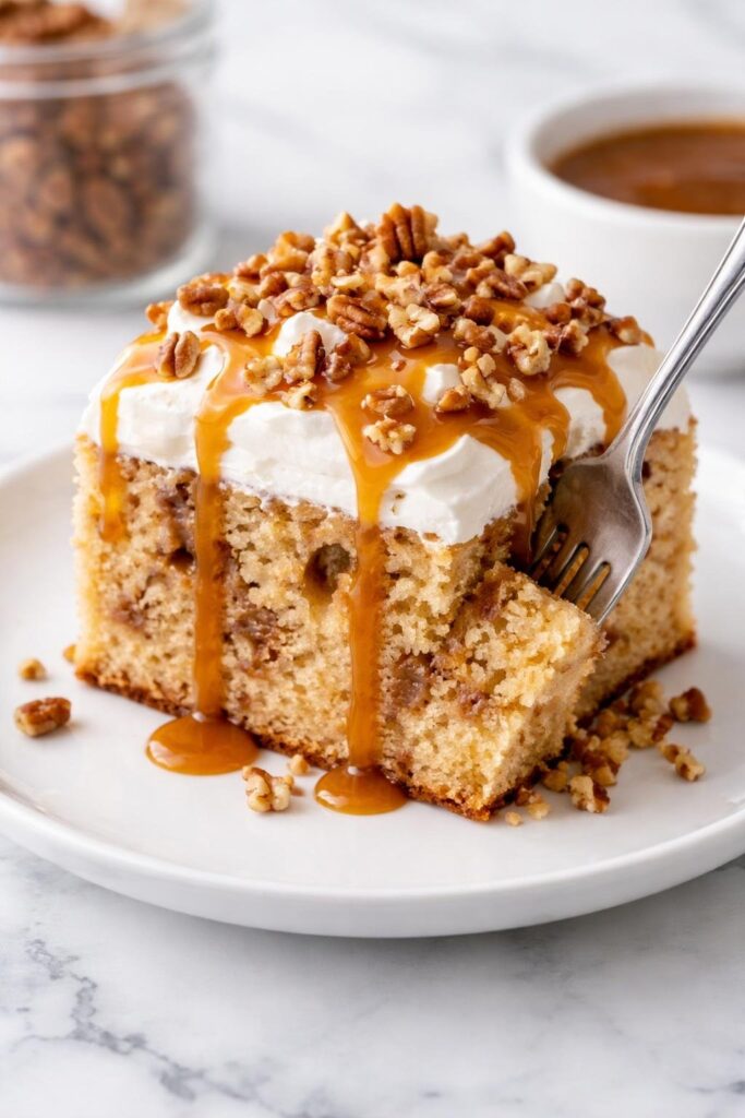 Butter Pecan Praline Poke Cake Recipe