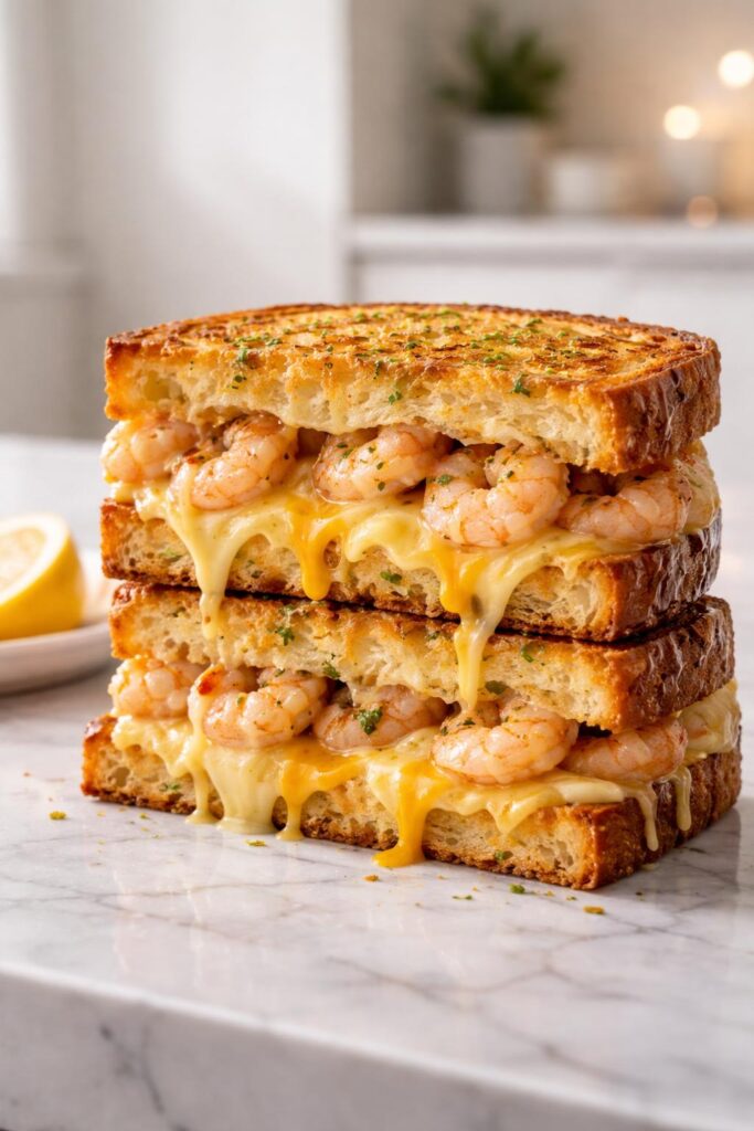 Garlic Bread Shrimp Grilled Cheese Recipe