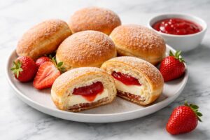 Strawberry Cheesecake Stuffed Donuts Recipe