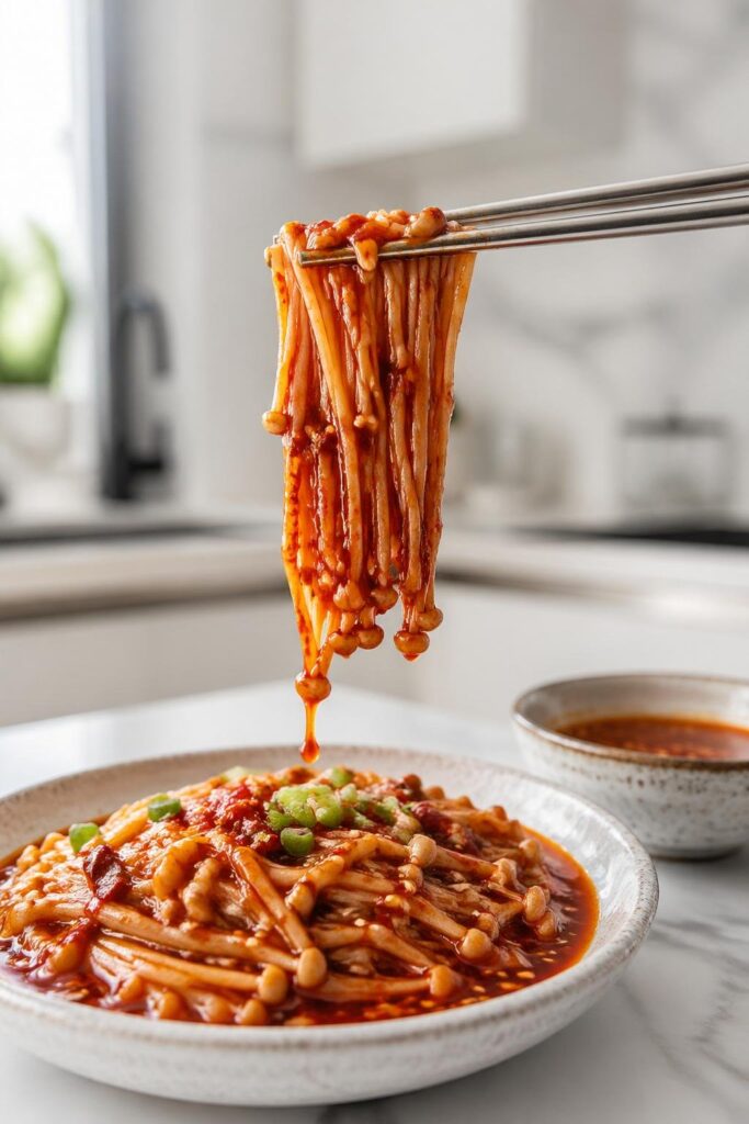 Spicy Enoki Mushroom Recipe