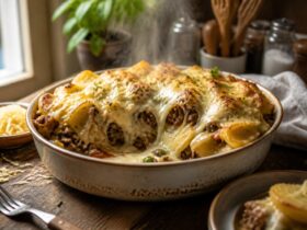 Crockpot Cheesesteak Potato Casserole Recipe
