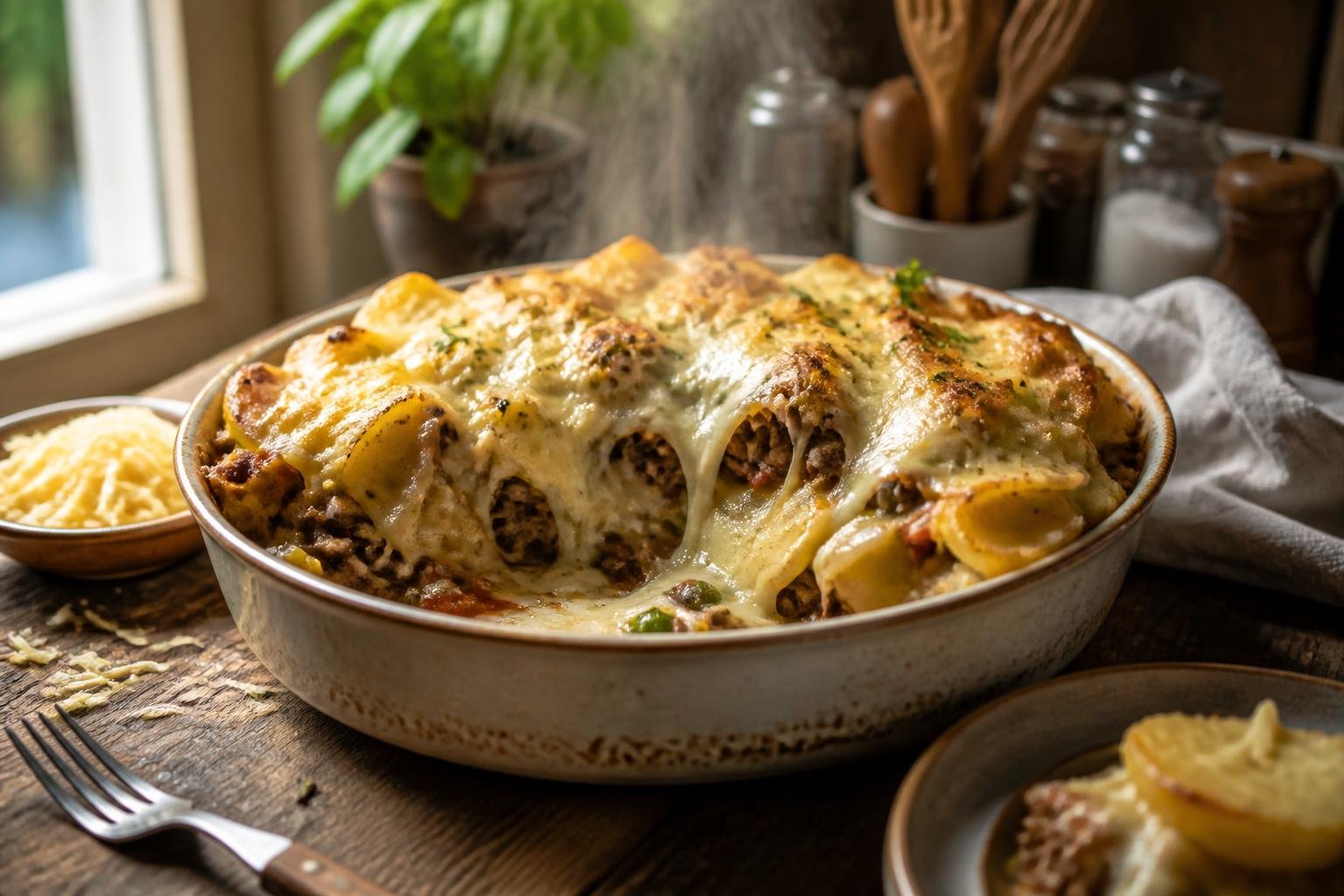 Crockpot Cheesesteak Potato Casserole Recipe