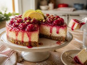 Lemon-Lime Cherry Pistachio Cheesecake Recipe