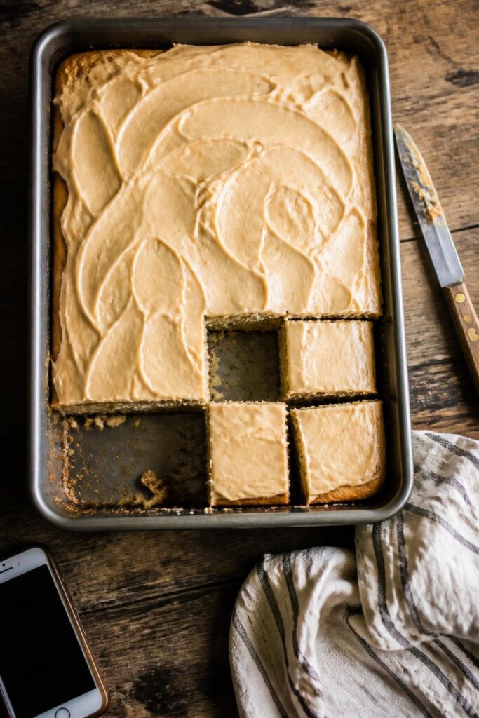 Banana Peanut Butter Sheet Cake Recipe