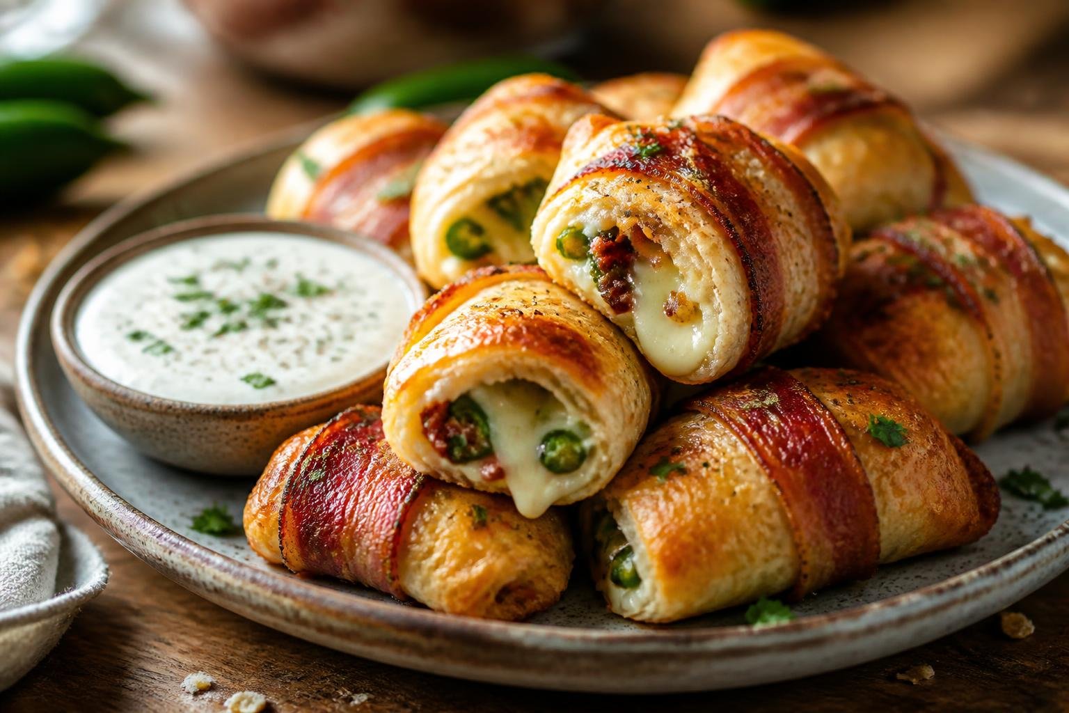 Jalapeno Popper Rolls with Bacon Recipe