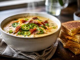 Jalapeño Popper Soup with Grilled Cheese Dippers Recipe